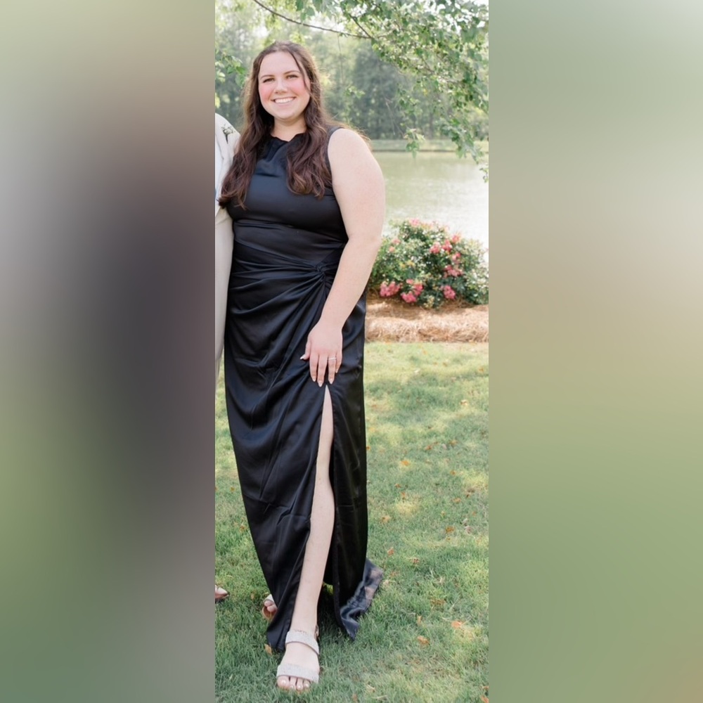 Abercrombie & Fitch Draped Skirt Satin Maxi Dress